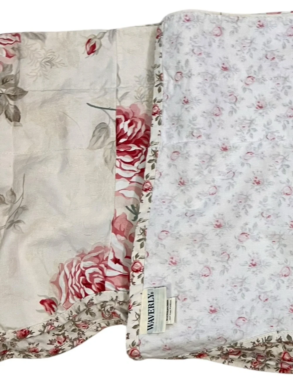 2 Waverly Valances Curtain Floral Cabbage Rose Shabby Chic 73” X 15”